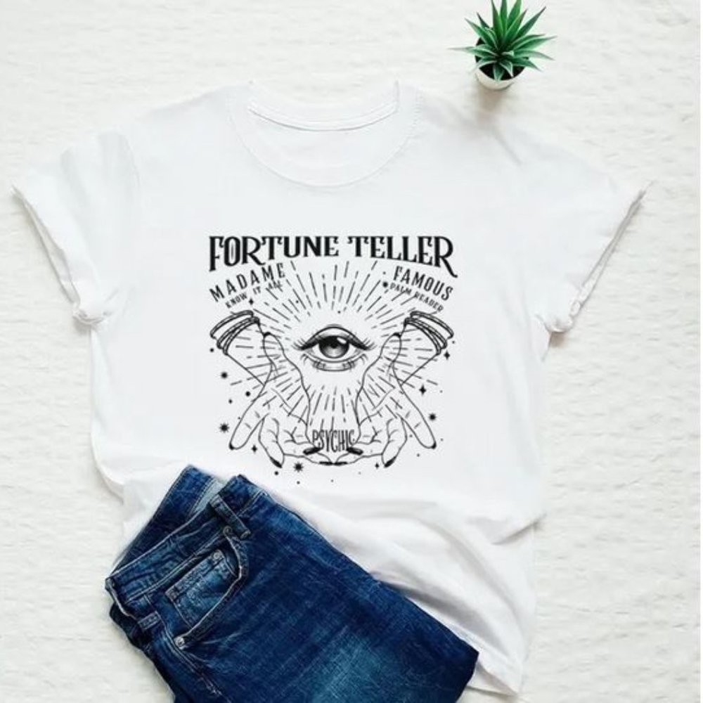 NEW~Gypsy Fortune Teller White T-Shirt - Picture 2 of 4